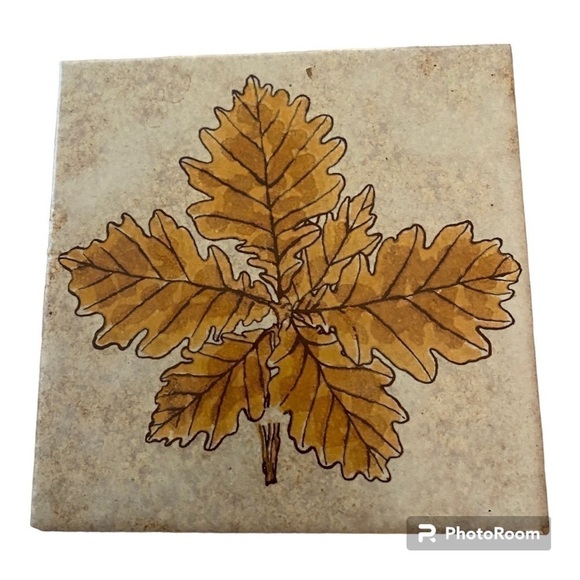 Vintage Italian Ceramic Tile -Santerno Imola- Fall Leaf - Picture 1 of 2